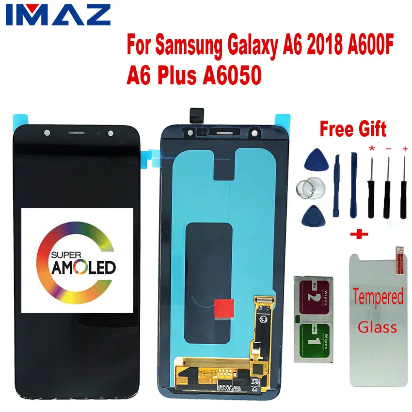 ЖК дисплей IMAZ SUPER AMOLED 6 0 дюйма для Samsung Galaxy A6 Plus 2018 A605 PLUS с сенсорным экраном и