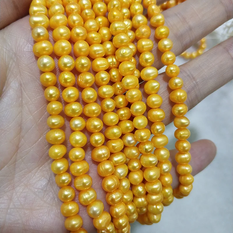 JYX 2019 2 нити для рукоделия жемчужный материал Овальный Круглый 4 5 6 мм натуральный