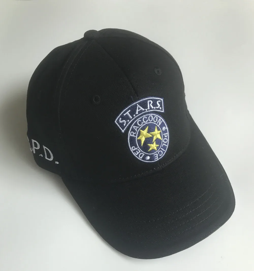 Bioаз звезды S.T.A.R.S. Черная бейсболка для косплея с вышитым логотипом сотрудника