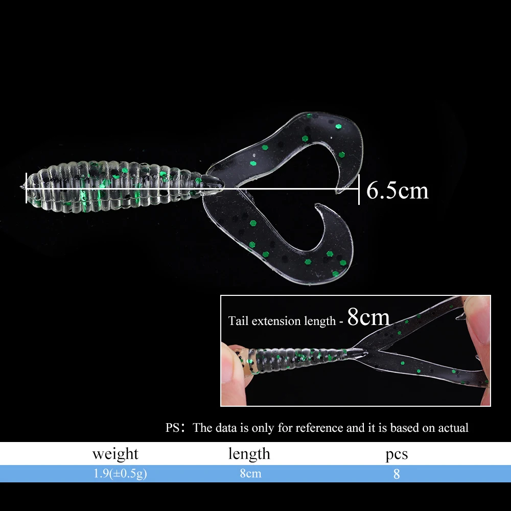 Рыболовная приманка двуххвостовая трехмерная мягкая рыба 8 шт./лот 1 9 г для ловли