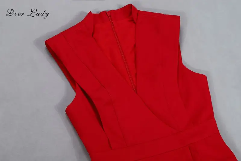 Deer Lady Vestidos Verano 2019 элегантное Красное Облегающее Платье офисное модное платье без
