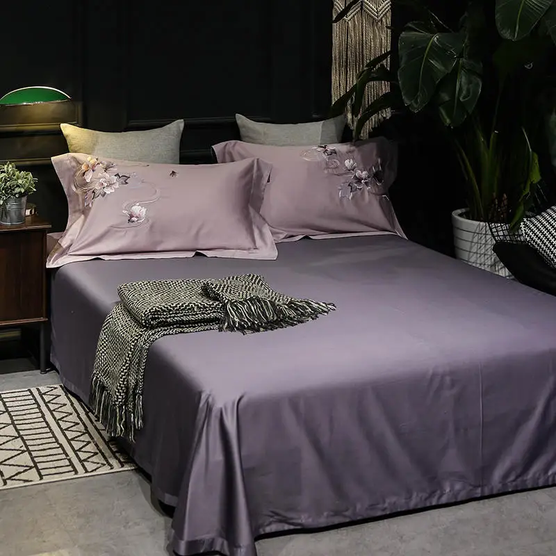 Роскошный Египетский хлопок queen King size Постельный набор серый коричневый комплект постельного белья простыня пододеяльник parrure de lit Juego de cama
