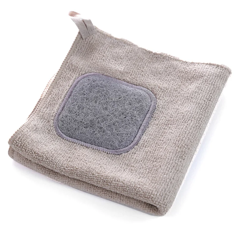 

4 Pcs/suit High Quality Creative and Cute kitchen towel Scouring Pad Thickened Dishcloth Reusable Microfiber cleaning cloth