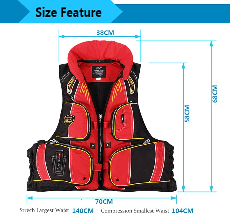 Спасательный жилет для рыбалки и двойного назначения съемный плавающий материал