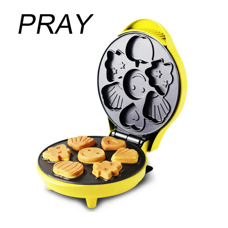 Молитесь 220 В мини-машина для приготовления тортов Детская мультяшная вафельница