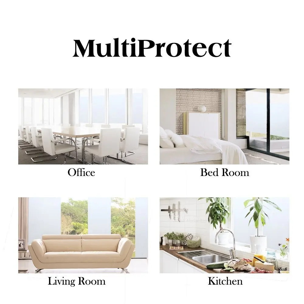 

White Matte Privacy Window Film Stained Glass Vinyl Non Adhesive Film Static Heat Insulation Frosted Window Sticker for Home