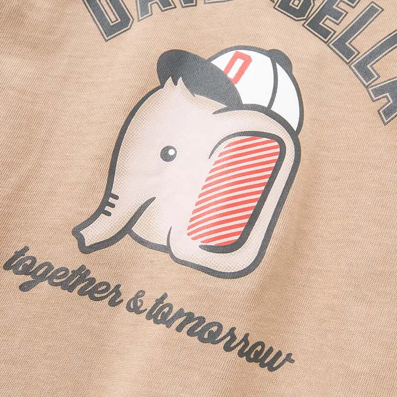 DBK8143 dave bella/Осенняя детская футболка От 5 до 13 лет для мальчиков детские топы с