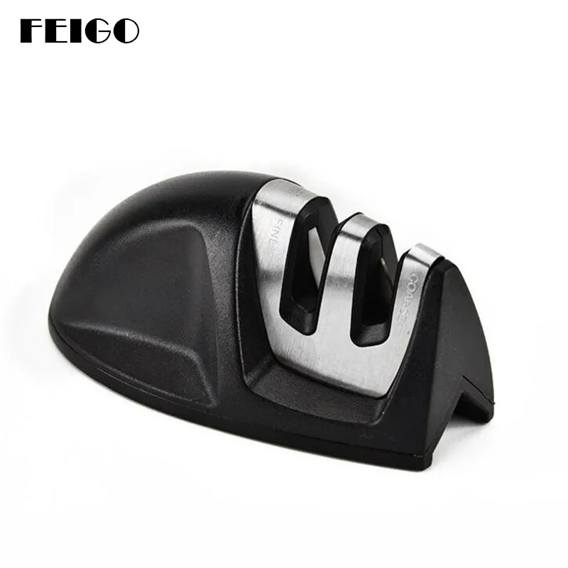 

FEIGO Non-slip Knife Sharpener Sharpening Stone Portable Kitchen Grinder knives Sharpener Stages stone Kitchen Accessories F392
