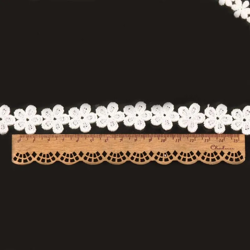 2 ярда Белый цветок аппликация кружевной отделкой ленты Широкий DIY шитье и ткань