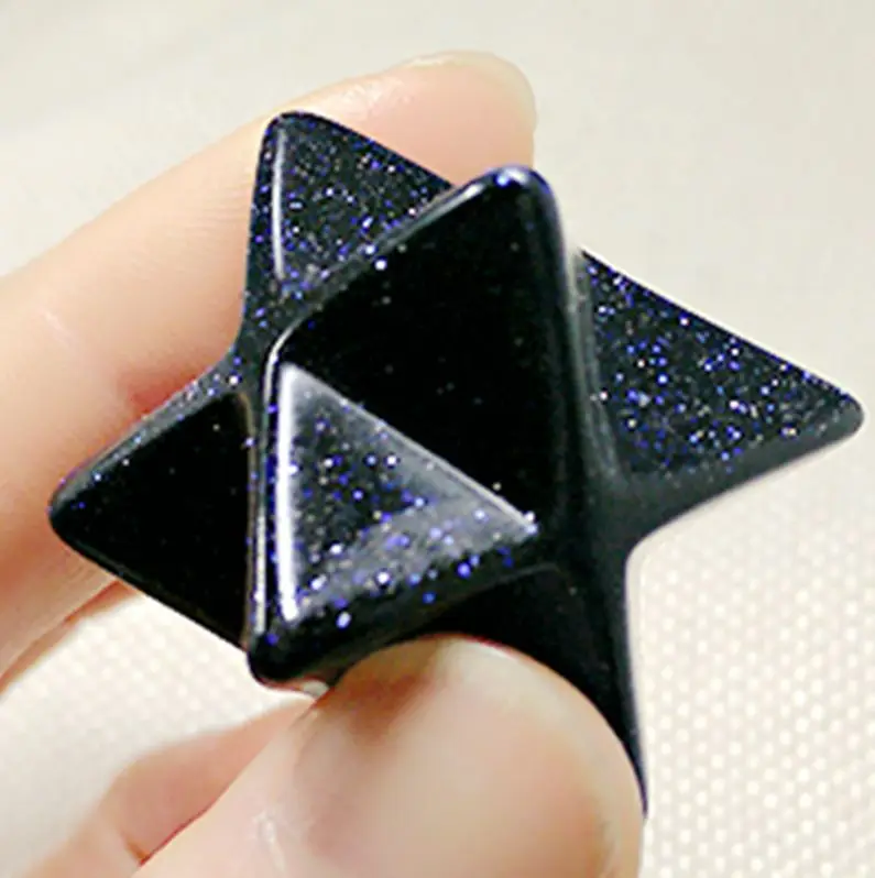 20 мм 3D высокое качество натуральный синий песочный камень подвеска Маятник merkaba