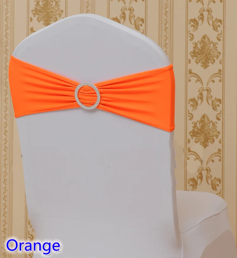 Оранжевый цвет на искусственном поясе с круглыми пряжками для чехлов стульев
