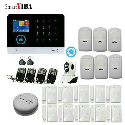 Smart YIBA WiFi GSM GPRS RFID Home Security Alarm System House Surveillance Serveillance Security System Wireless  Smoke Sensor