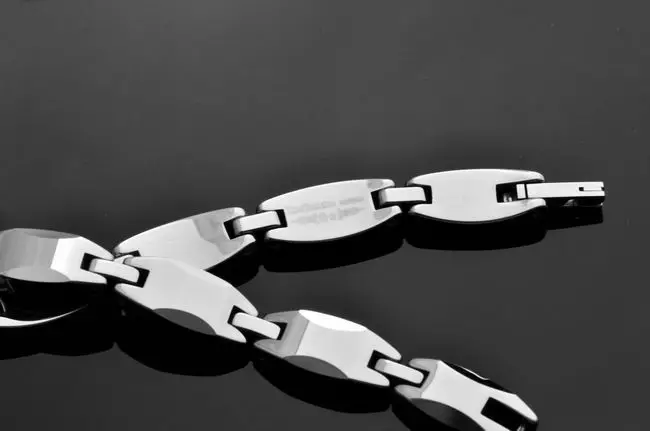 Tungsten Carbide Polished Shiny Curved-edge Link Bracelets /TUBR0023L |