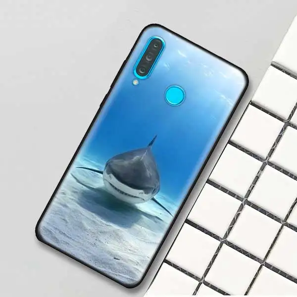 01 Черный силиконовый чехол для huawei P30 P20 P10 mate 20 10 Lite Pro Nova 4 4E 3E P Smart Plus в виде ракушки Океанский КИТ акулы - Цвет: 01