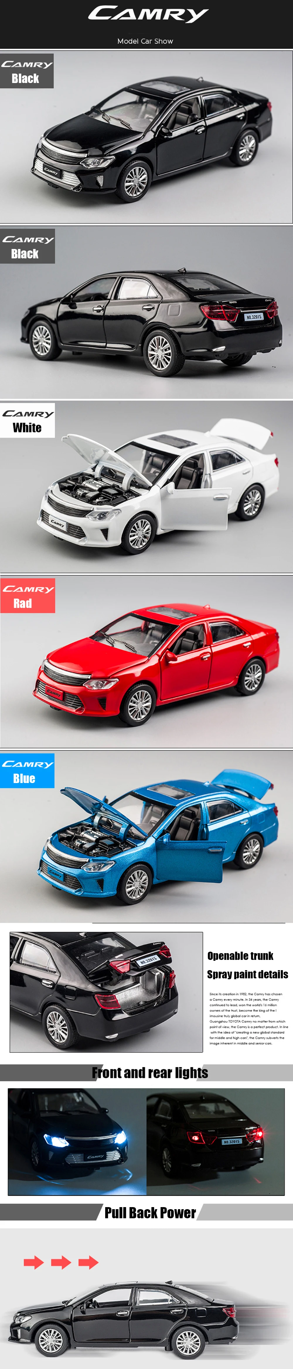 KIDAMI 1:32 сплава Camry отступить литья под давлением модель автомобиля автомобиль игрушки коллекция подарков для детей на Рождество машинки Горячая школьного автобуса