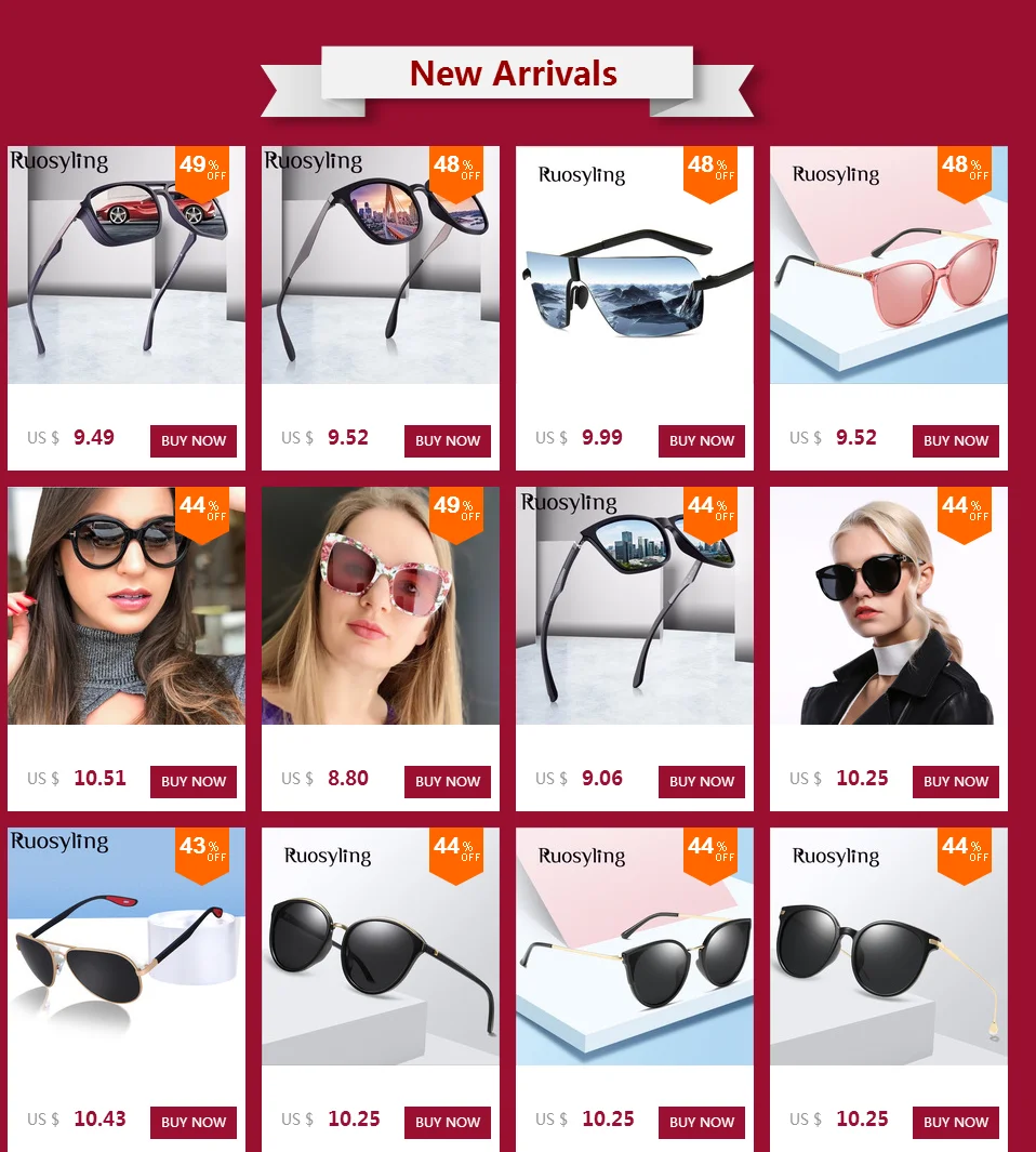 Ruosyling Sunglasses Women Female Polarized UV 400 TAC Lens Dark Round Shades Sun Glasses Ladies Girls Luxury Glasses Beach
