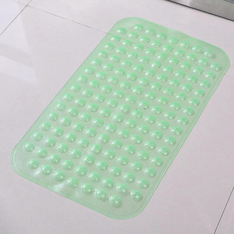 transparent green ПВХ коврик для ванной с присосками для ванной комнаты, туалета, душевой комнаты, Противоскользящие коврики для ванной комнаты, прозрачные цвета, массажный коврик - Цвет: transparent green