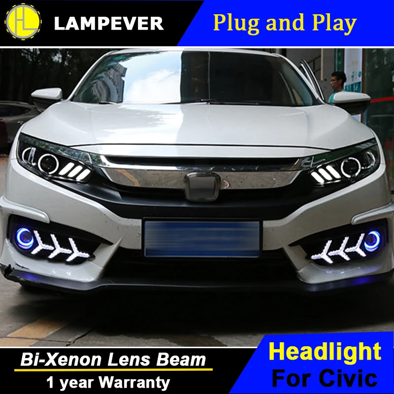 Автомобильный светодиодный налобный фонарь для Honda CIVIC X 10th 2016 2017 задний красный