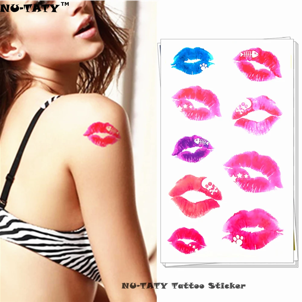 Эротичная временная татуировка Nu-TATY с горячими губами боди-арт на руку наклейка s