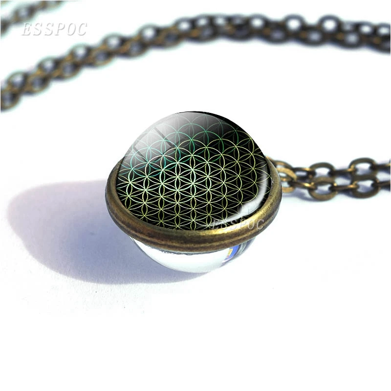 Женское Ожерелье с изображением мандалы из мультфильма цветок жизни аксессуар