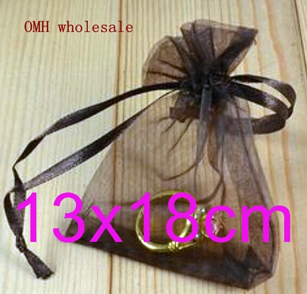 OMH wholesale 7x9 10x12 10x15 11x16 15x20 17x23 13x18 20x30cm 50pcs black Christmas Packaging bags jewelry voile gift bag BZ08-2 | Украшения