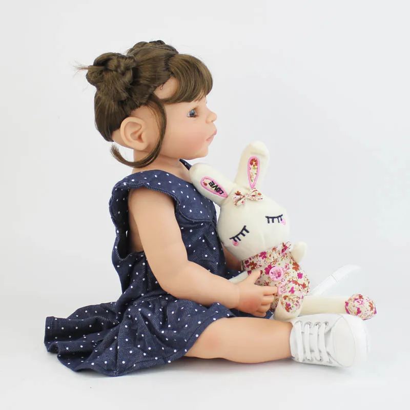 55 см полностью силиконовая виниловая игрушка Reborn baby girl, Реалистичная, для новорожденных, принцесса, для малышей, для младенцев, живая, Bonecas, водонепроницаемый подарок на день рождения