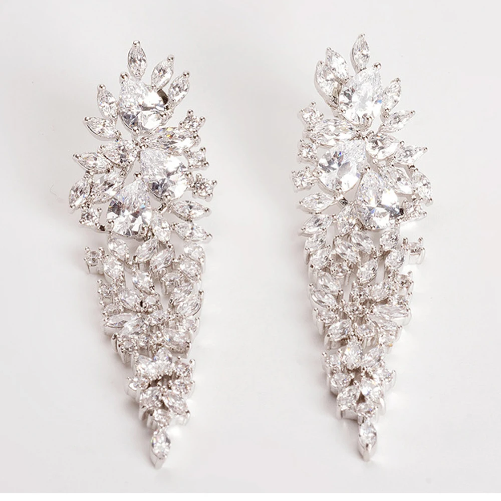 CJLYQ Women Shine Long Tassel Earrings Luxury Inlay Zircon Earring Woman Banquet Party Fashion Geometric Jewellery Birthday Gift | Украшения
