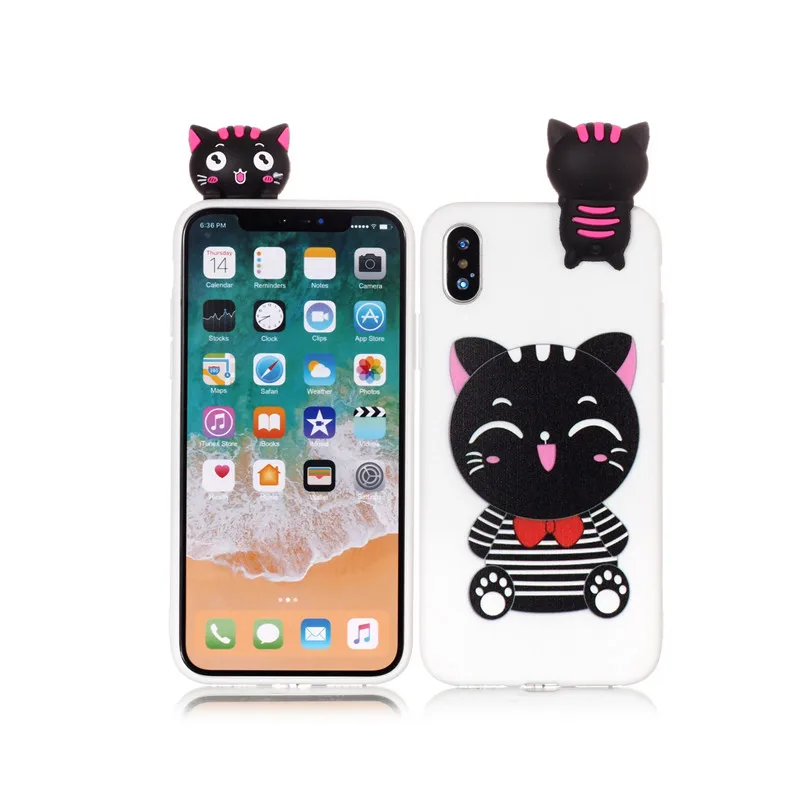 Чехол FLYKYLIN для iPhone 11 Pro Max 5, 5S, SE, XS, XR, X, 6 S, 6 S, 7 Plus, 8 Plus, чехол на Единорог, мягкий ТПУ, силикон, 3D, куклы, игрушки, телефон, чехол