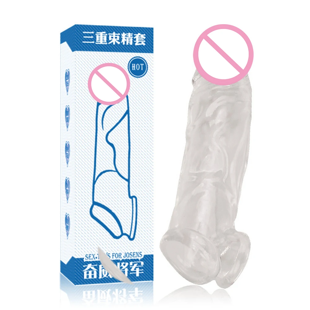 Новый реалистичный презерватив с многоразовым растяжением пениса, увеличивающий размеры презервативы для мужчин.