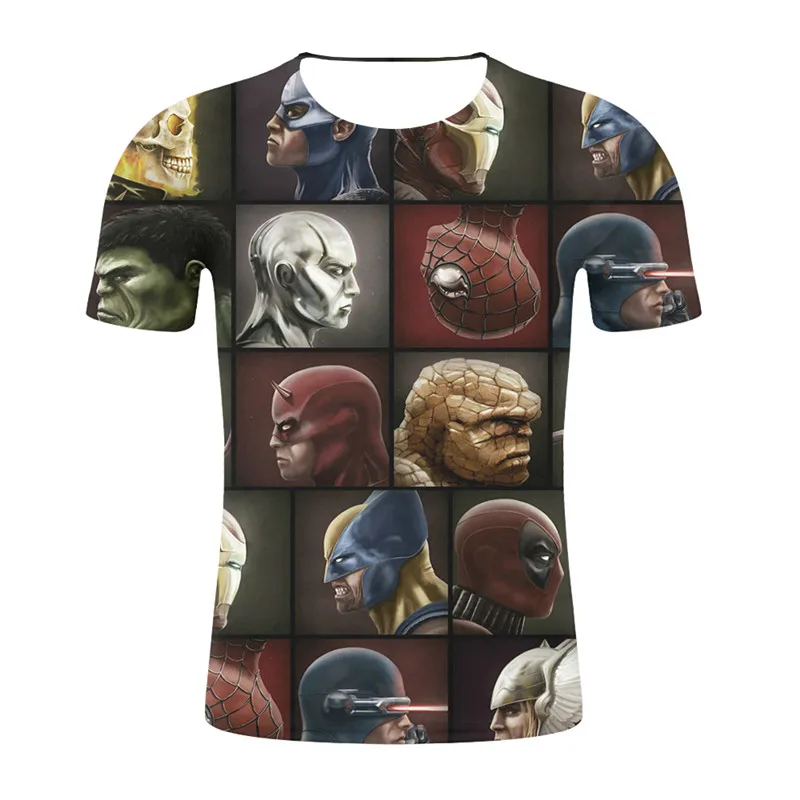 Летняя футболка с 3D принтом Ironman Мужская компрессионная коротким рукавом модная