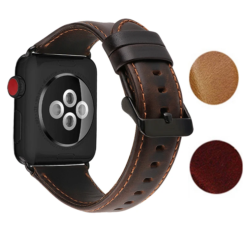 Аксессуары для часов из натуральной кожи для Apple Watch Band 44 мм 40 мм Apple Watch Band 42 мм 38 мм серия 4 3 2 1 ремешок для часов correa