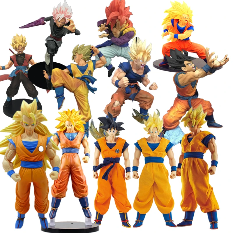 Фигурка героя из аниме Дагон Болл Z экшн-фигурка Гоку ПВХ 3 сына золотой черный Сон