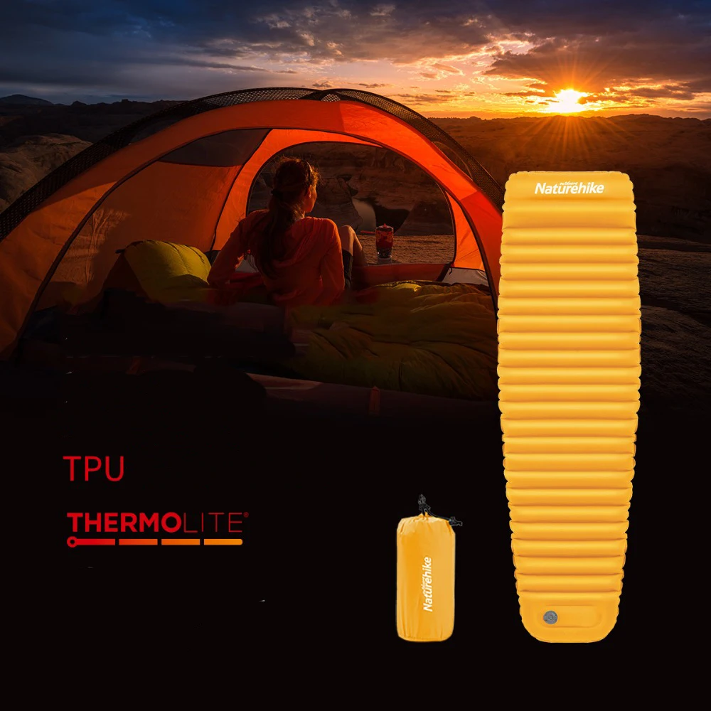 Naturehike Sleeping Pad Camping Mat Ultralight for Hiking Car Backpacking Air Mattress Built in Pump NH18Q002-D | Спорт и