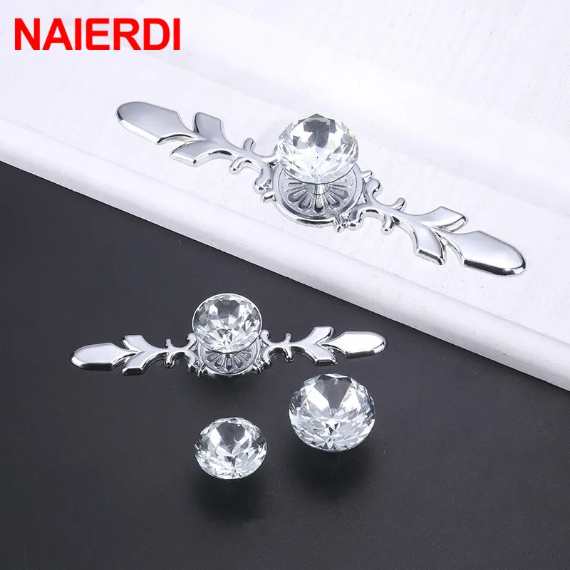 NAIERDI – poignées de luxe en cristal de diamant pour boîte à chaussures  poignées d'armoire  porte