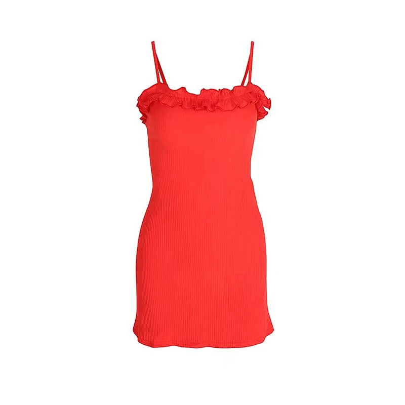 2018 корейский хлопок chic Пляжное Платье vestidos Элегантный спинки оборками платье с