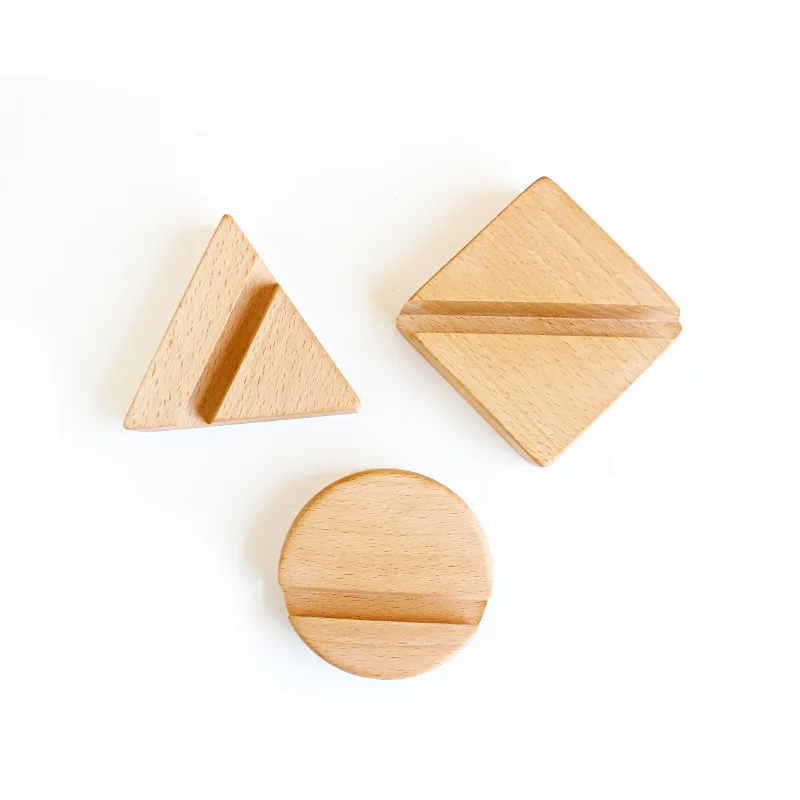 

2PCS Wooden Mobile Phone Rack Creative Natural Phone Holder Beech Material Phone Stand Bracket Office Storage Rack Organization