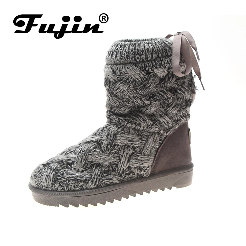 Fujin/Брендовые женские ботинки Сезон осень-зима Короткие плюшевые теплые