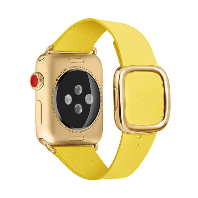 BOX W кожаный ремешок для Apple Watch 38 мм 40 42 44 Современная Замена пряжки iWatch серии 4 3 2
