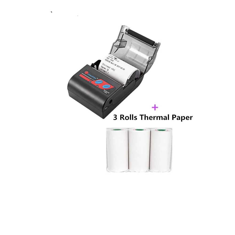 Add Paper GOOJPRT 58 мм беспроводной подвижный Термопринтер для мини-чек принтер для печати чеков и счетов машина с ПУ сумка термобумага - Цвет: Add Paper
