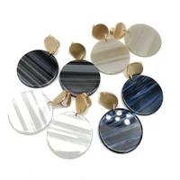round resin four colors clip earrings for women acrylic jewelry