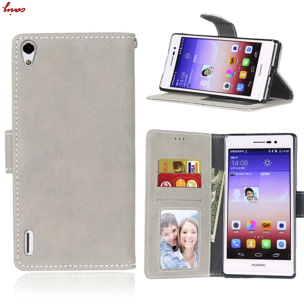 Тонкий Матовый кожаный чехол для huawei Ascend P7 LTE P7-L10 чехол для телефона для Coque huawei P7 P 7 huawei P7 откидной Чехол с отделениями для карт <