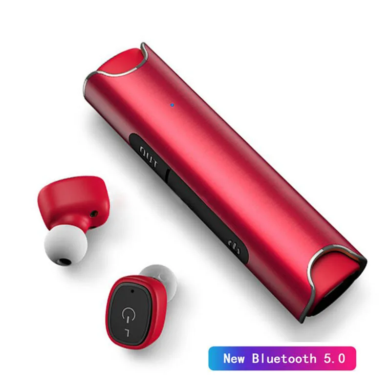 Red-BT5.0 Классический S2 TWS Bluetooth 4,2& 5,0 гарнитура стерео музыка наушники Встроенный микрофон маленький беспроводной наушник с 850 мАч перезаряжаемый аккумулятор - Цвет: Red-BT5.0