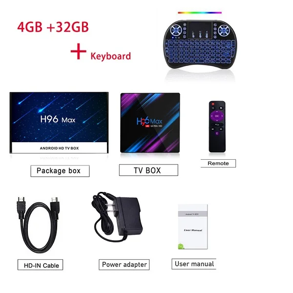 4GB 32GB I8BK Google tv box android 9,0 H96 MAX Rockchip 4G 16 GB 32 GB 64 GB Android tv box 2,4/5,0G WiFi Bluetooth 4,0 4 K 3D iptv Android box - Цвет: 4GB 32GB I8BK