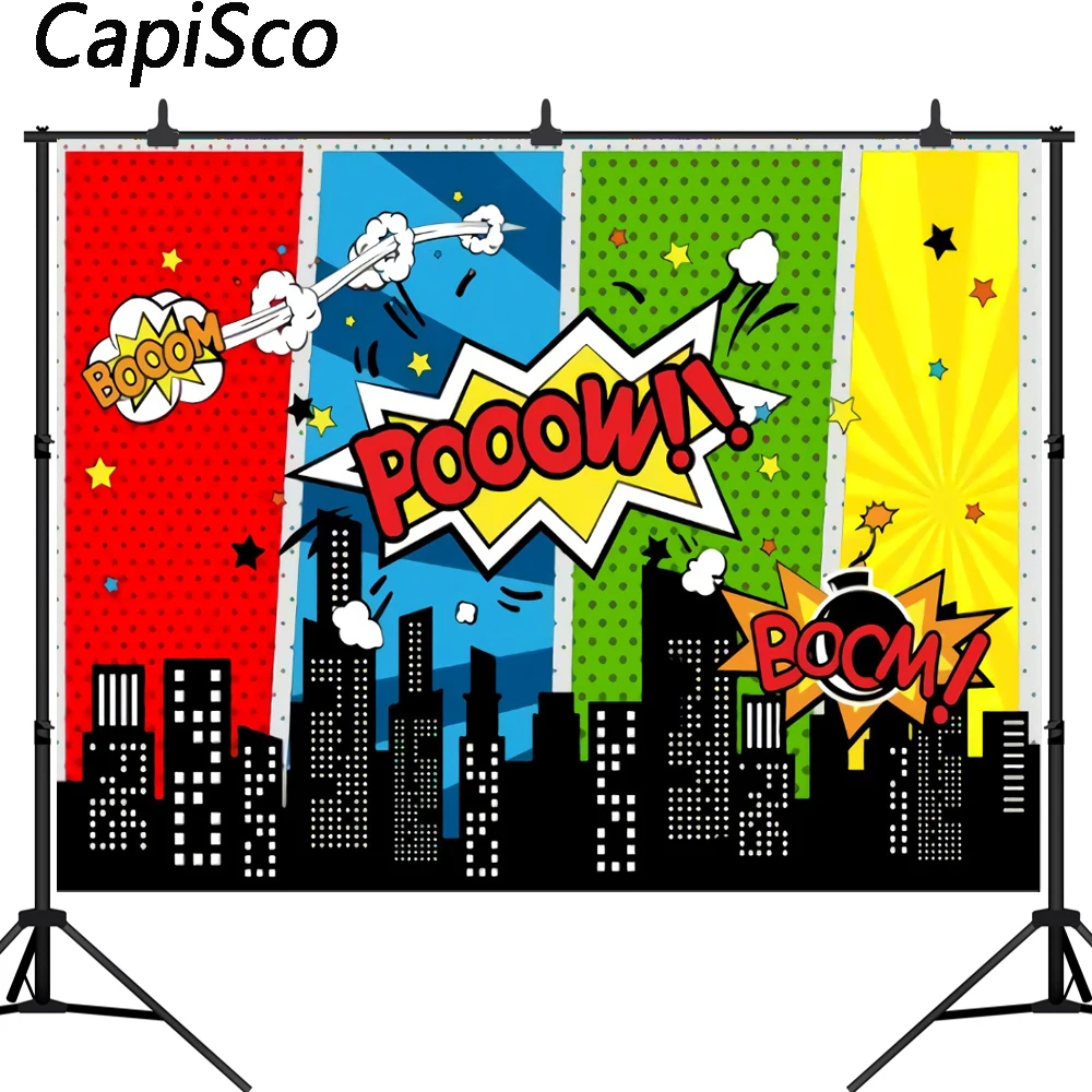 Capisco супергероя День рождения героев мультфильма &quotфотографический Фоны Baby Shower
