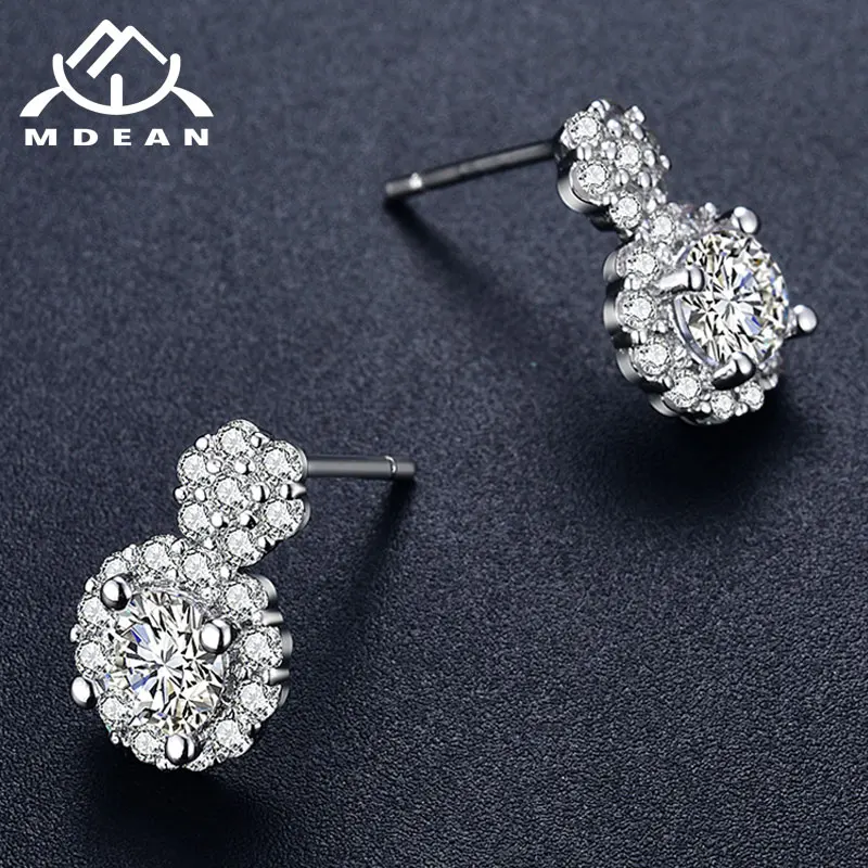 MDEAN, женские серьги, ювелирное изделие, свадебные, винтажные, круглые серьги для женщин, модные, элегантные, Brincos, белое золото, цвет, бижутерия A309
