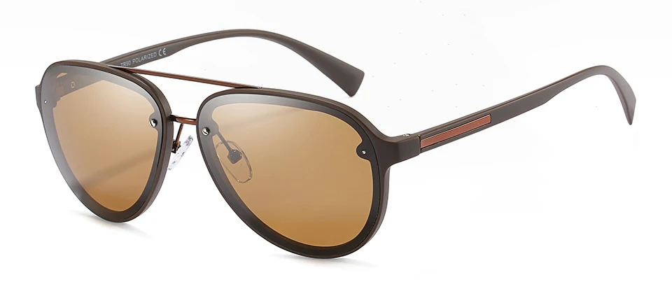 brown Peekaboo мужские поляризованные солнцезащитные очки TR90 Ультра светильник TAC 1,1 линзы ретро солнцезащитные очки для мужчин Поляризованные uv400 матовый черный - Цвет линз: brown