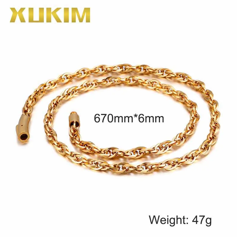 XCN223 Xukim ювелирное изделие стальная цепочка золотого цвета мужское модное
