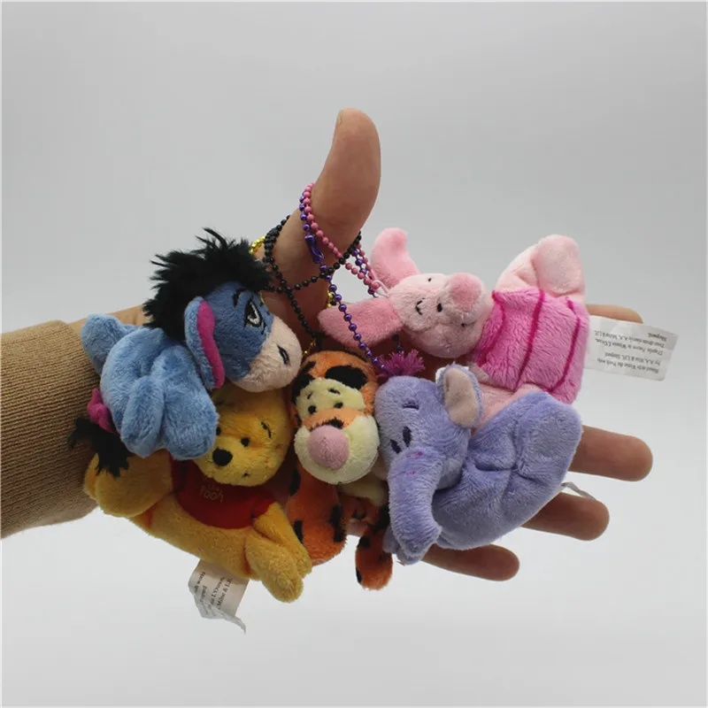 10 шт. 6-8 см милый медведь тигровый Тигр поросенок Свинья ИА Ослик Heffalump кулон Мягкие Игрушки Букеты Мини милый брелок игрушки