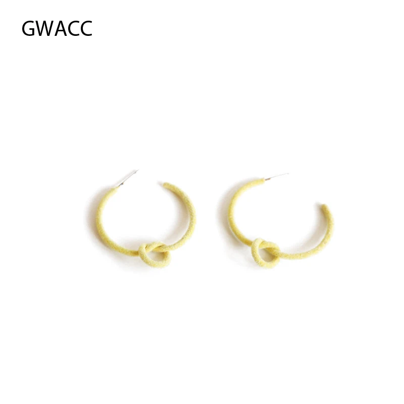 Женские серьги-кольца GWACC Винтажные серьги с узлом и пухом геометрические