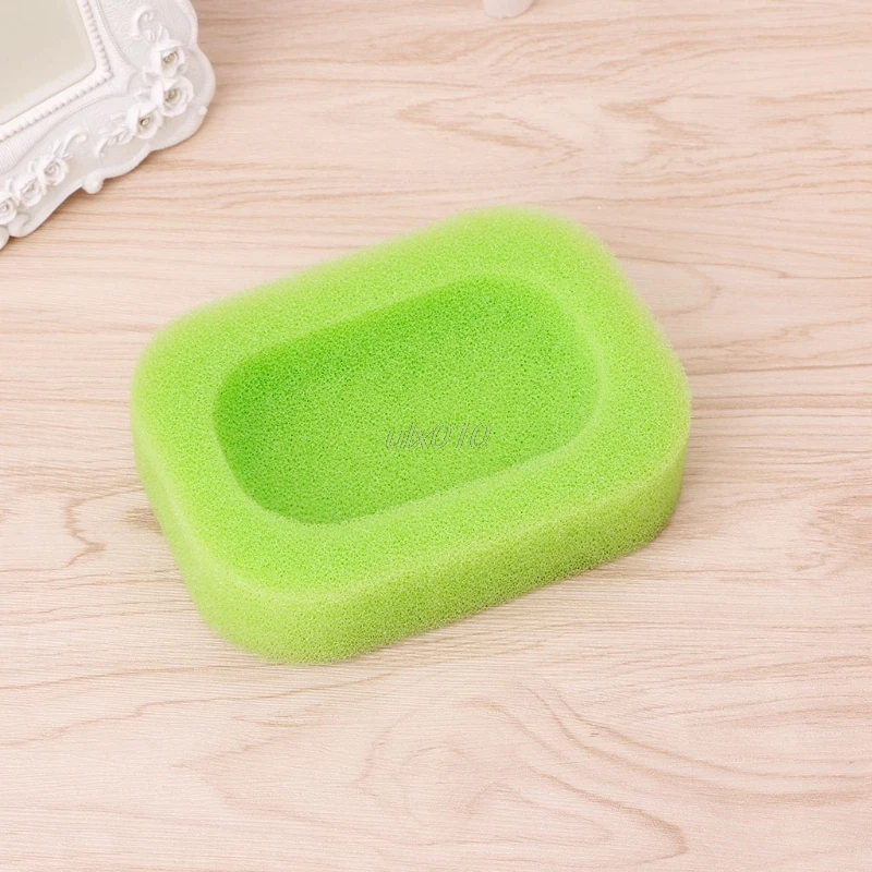 Bathroom Kitchen Mesh Sponge Soap Holder Box Tray Dish Container Random Color 13.5x10x3cm July Wholesale&DropShip